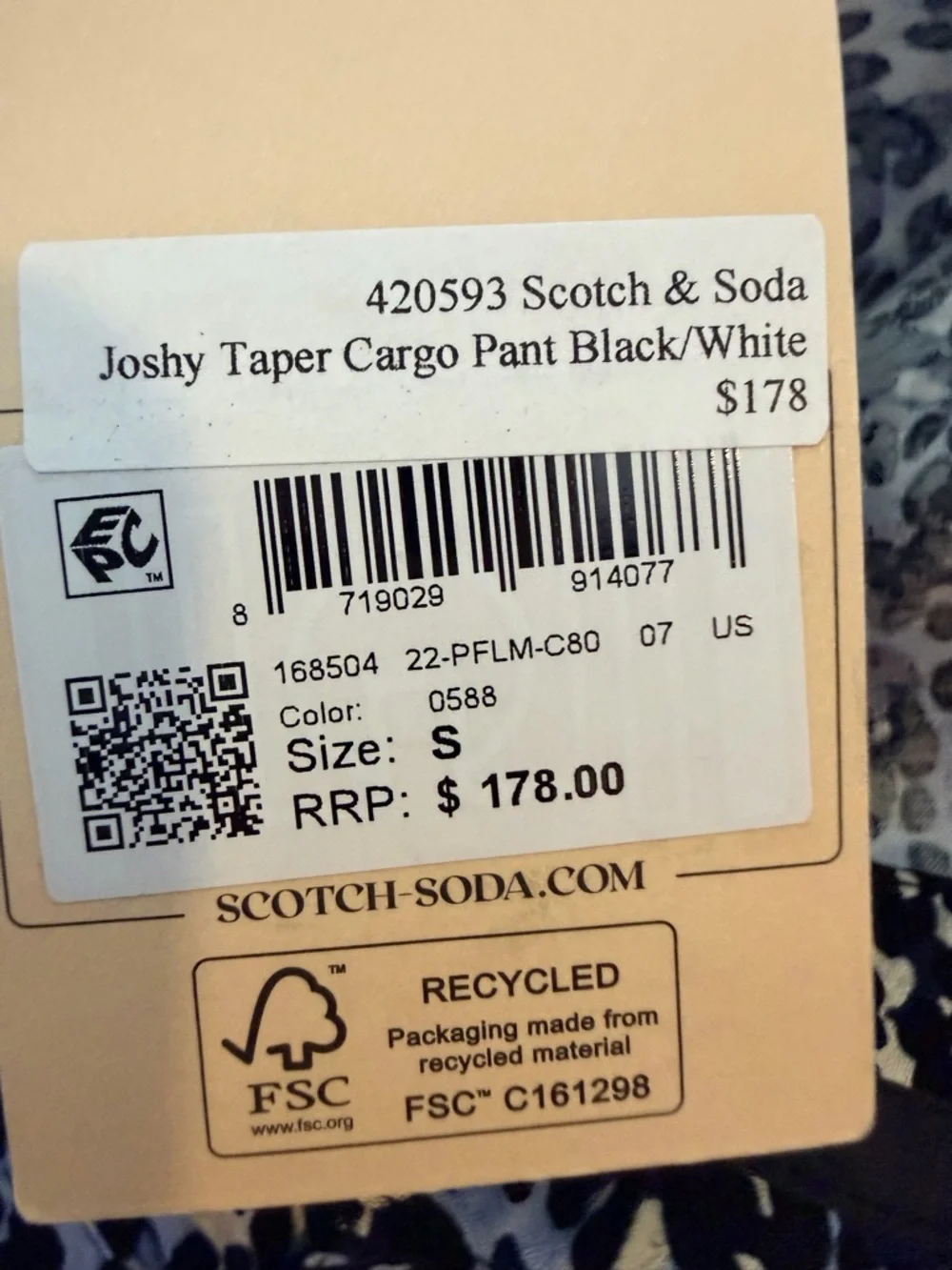 Scotch & Soda Woman’s  Joshy High-Rise Tapered Cargo Pants - Size Medium